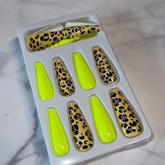 Other - Neon Leopard DIY Fake Nails